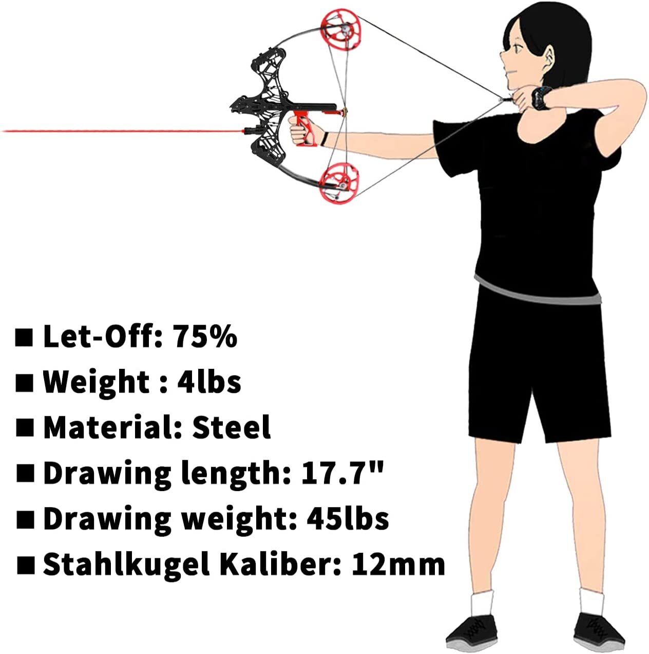 Mini Compound Bow Set Archery Dual-use Steel Ball 40lbs Hunting RH LH AAA Archery&Armor