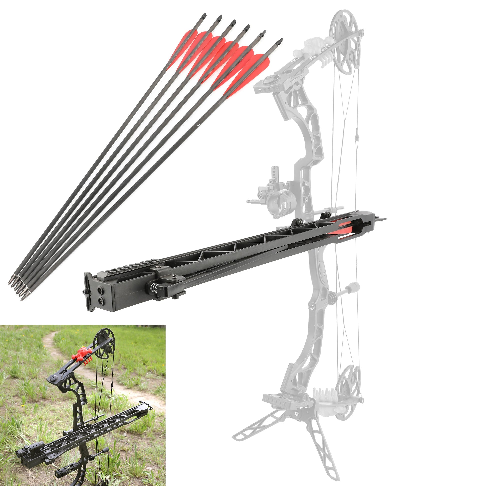 Archery Shooter Launcher Repeating Compound Bow 6 arrow Rapid AAA Archery&Armor