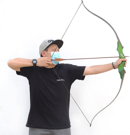 60'' Black Hunter Takedown Recurve Bow 20-60Lbs Archery Practice Target AAA Archery&Armor