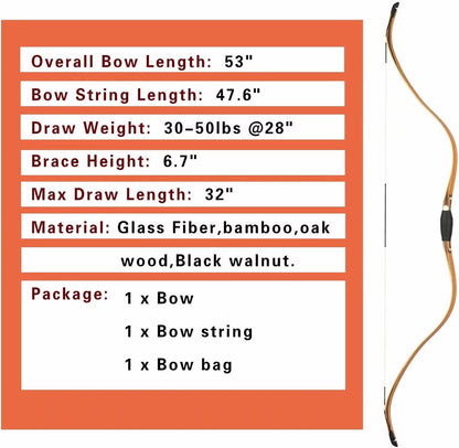 AF Archery Tatar Bow Recurve Bow Horsebow 53" Archery AAA Archery&Armor