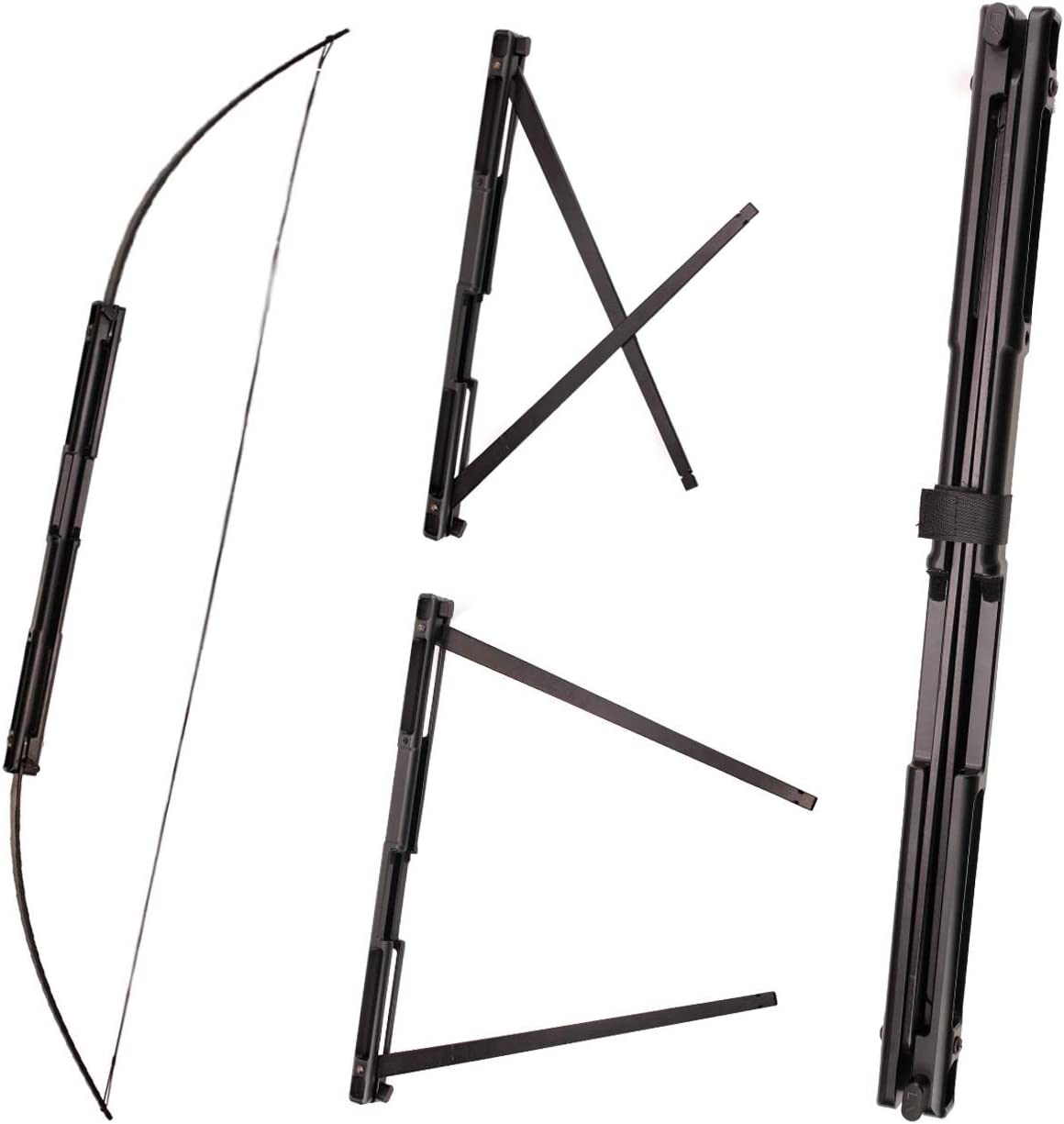 57" Folding Bow Black Alloy Archery Bow Right Hand for Hunting or Target AAA Archery&Armor