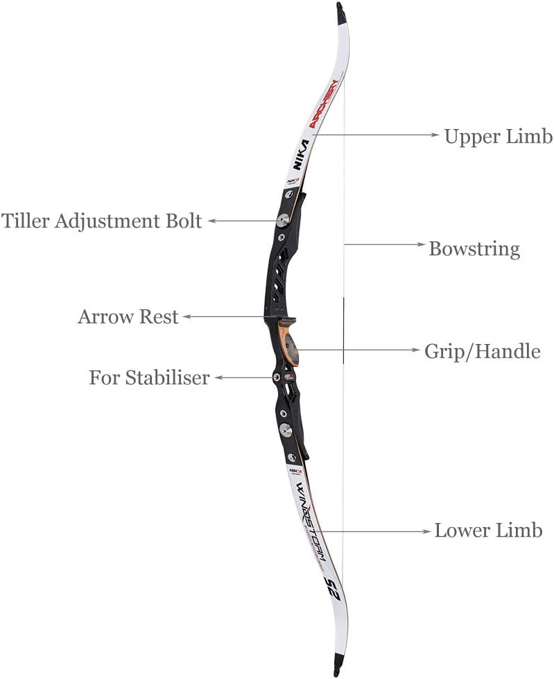 NIKA Archery Recurve Bow 68" 20-40lbs Target AAA Archery&Armor