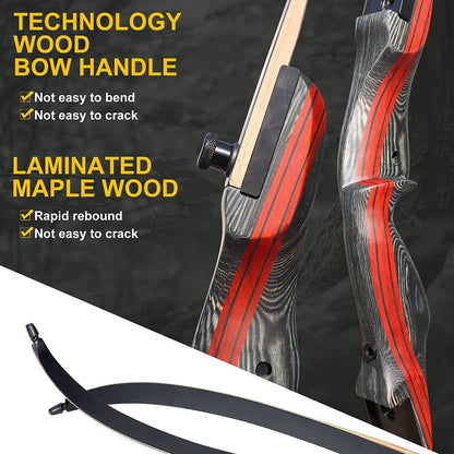 62" Archery Recurve Bow and Arrow for Adults Hunting & Target Shooting AAA Archery&Armor