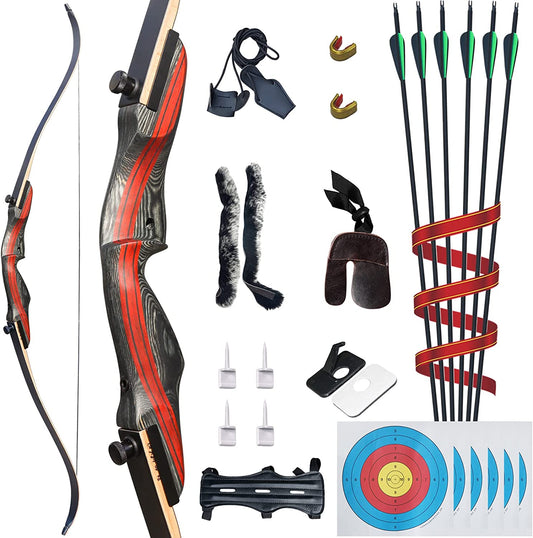 62" Archery Recurve Bow and Arrow for Adults Hunting & Target Shooting AAA Archery&Armor