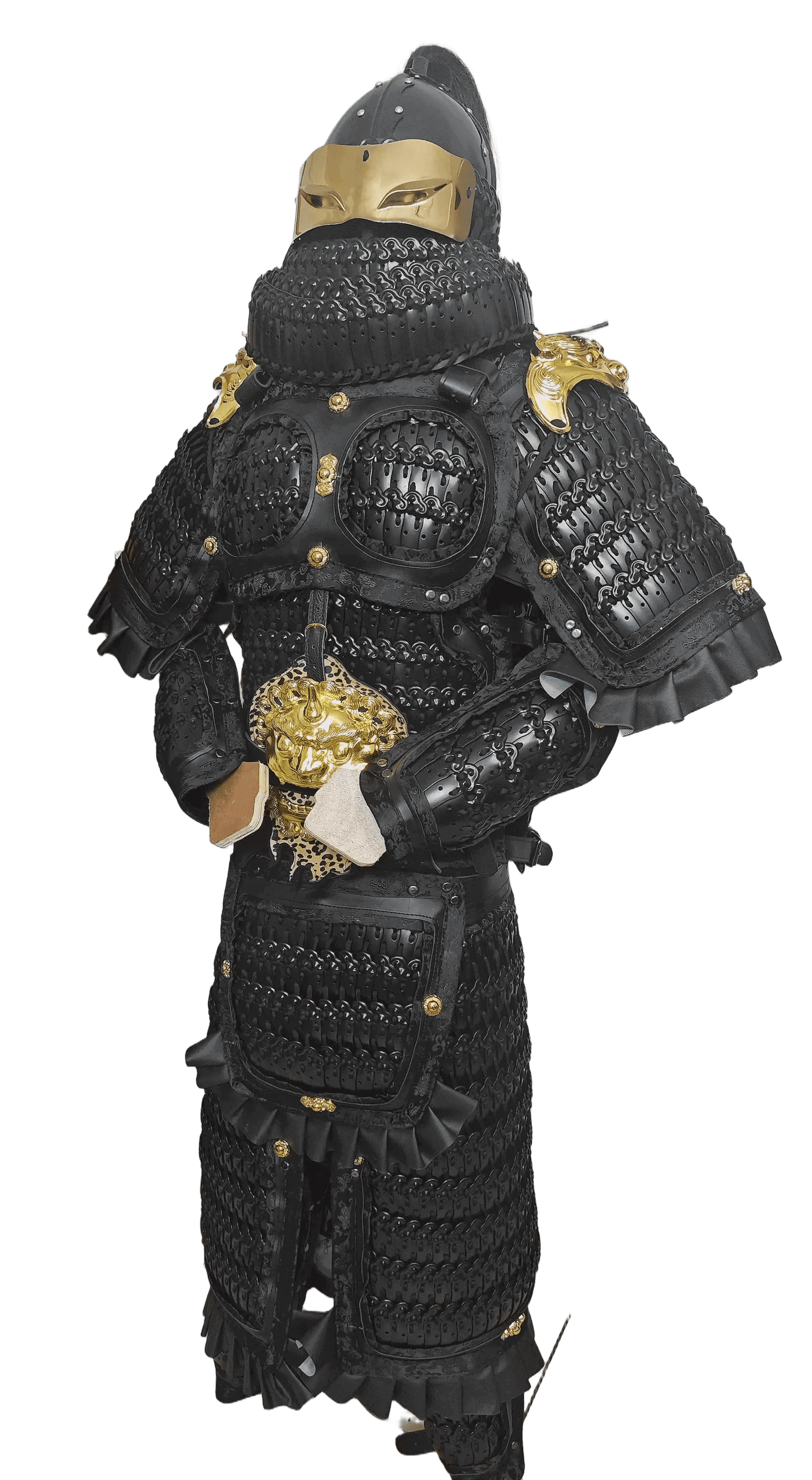 Song dynasty style heavy infantry full set of stainless steel cloud pattern lamellar armor