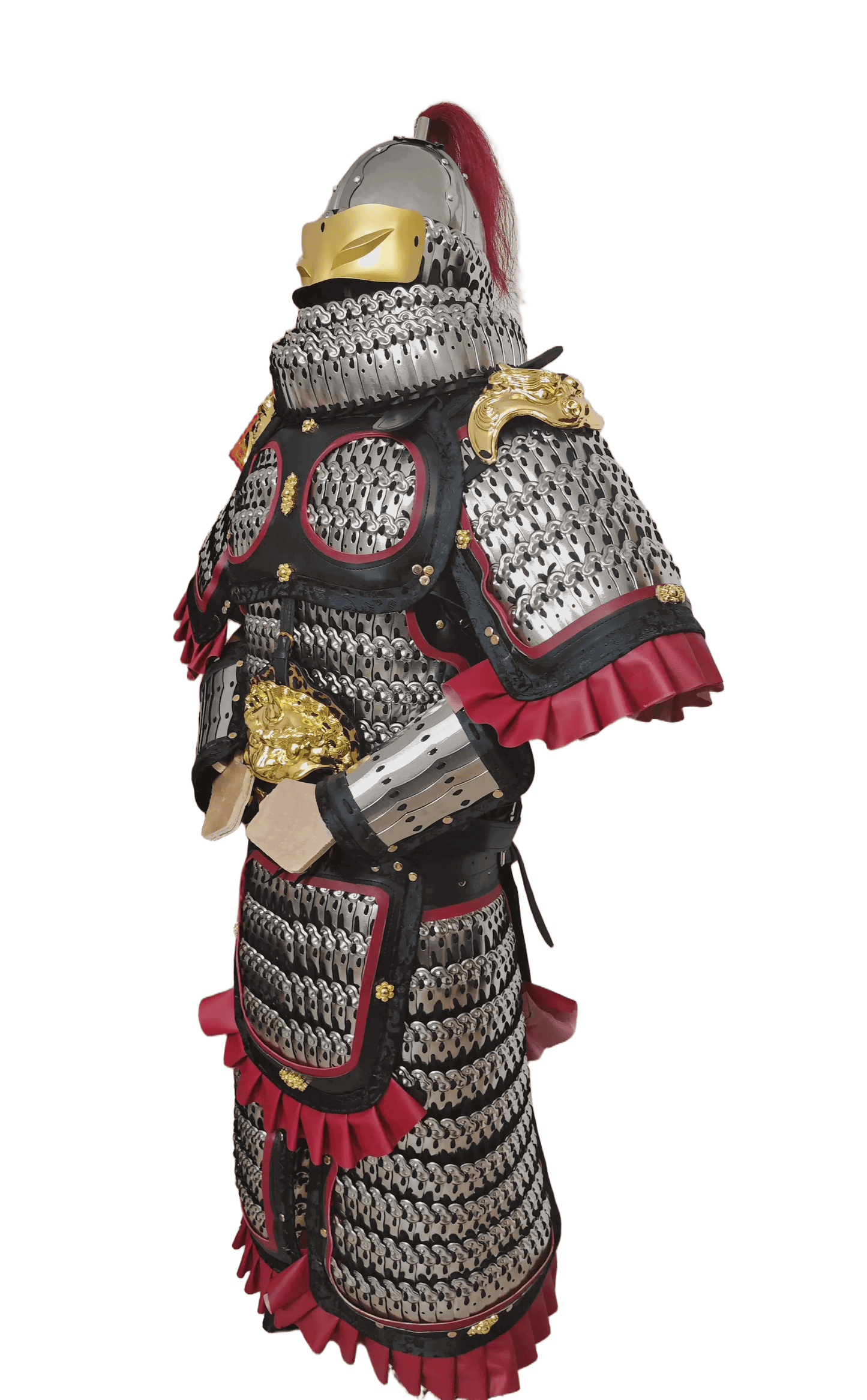 Song dynasty style heavy infantry full set of stainless steel cloud pattern lamellar armor