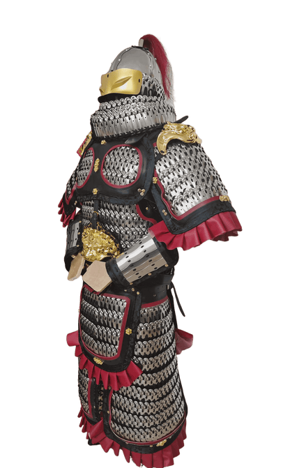 Song dynasty style heavy infantry full set of stainless steel cloud pattern lamellar armor