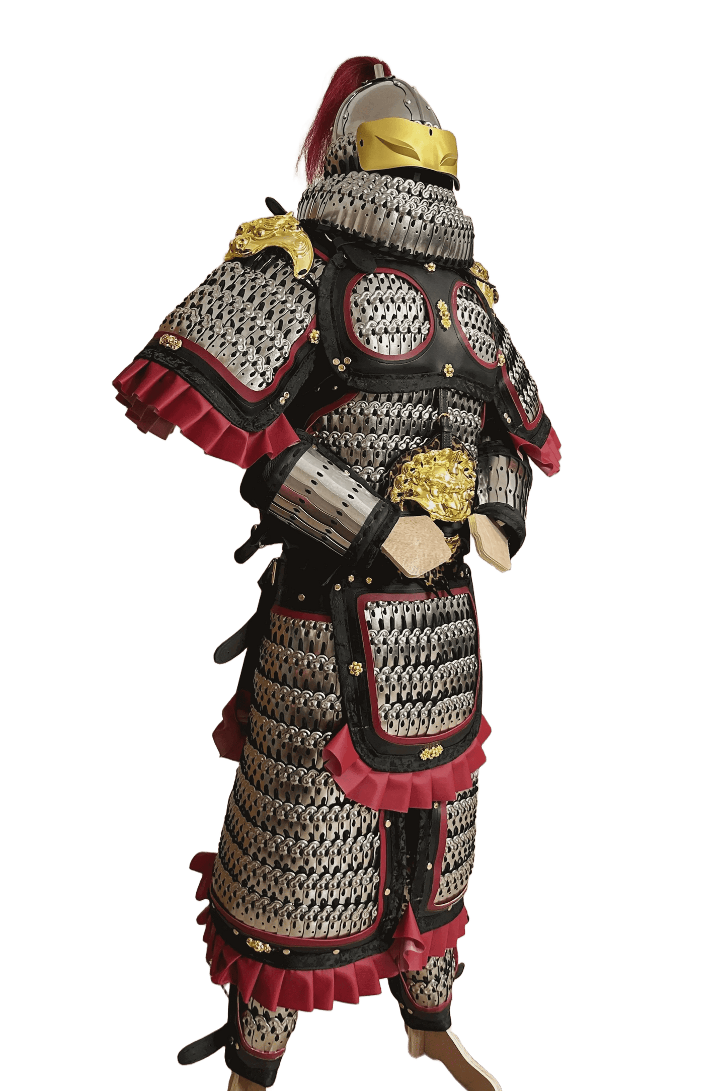 Song dynasty style heavy infantry full set of stainless steel cloud pattern lamellar armor