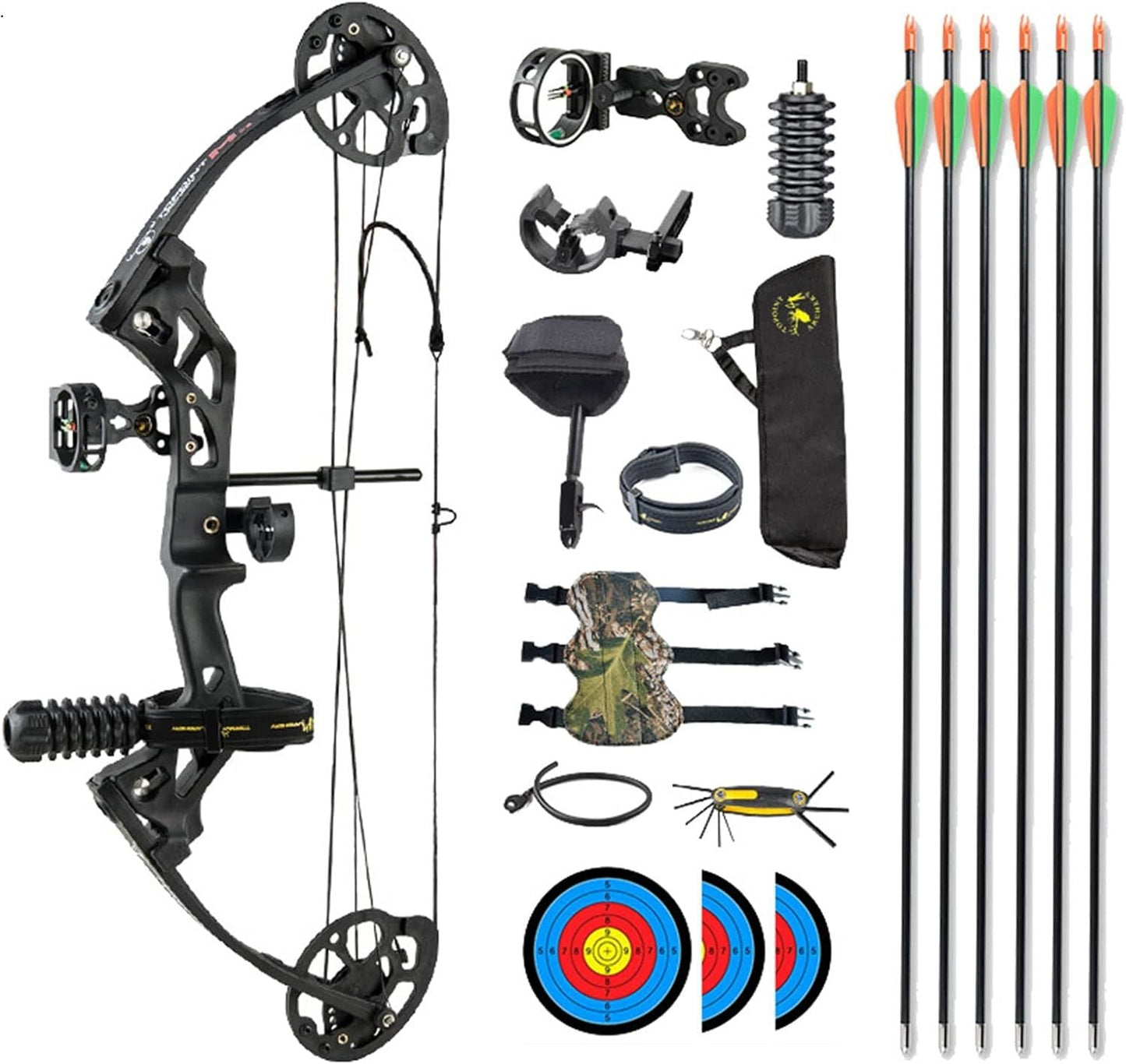 TOPOINT ARCHERY M3 Compound Bow Package for Beginners Junior&kids ,10-30Lbs Adjustable AAA Archery&Armor