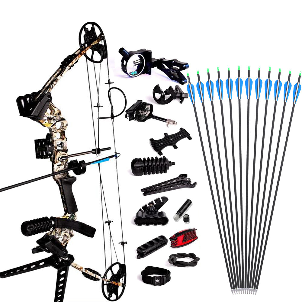 JUNXING M120 Compound Bow and Arrow Kit for Practice Hunting AAA Archery&Armor