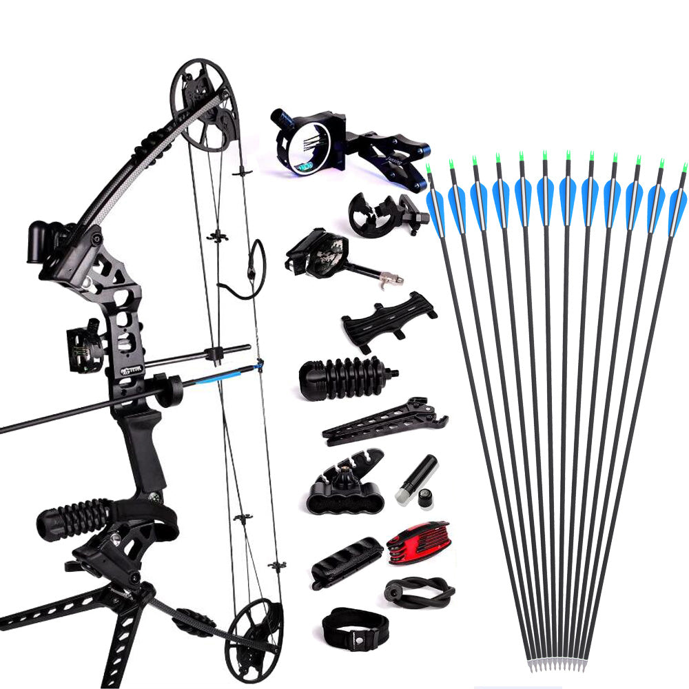 JUNXING M120 Compound Bow and Arrow Kit for Practice Hunting AAA Archery&Armor