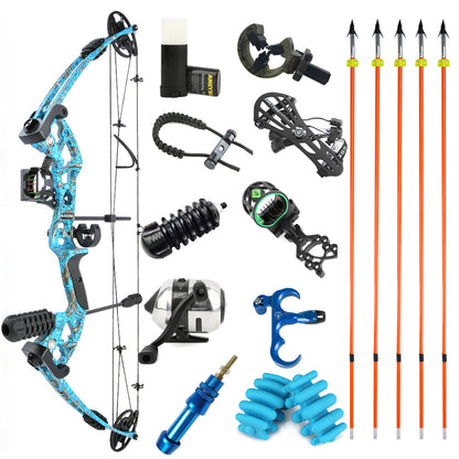 JUNXING M131 Archery Compound Bow Kit Arrows 30-55 Lbs Hunting AAA Archery&Armor