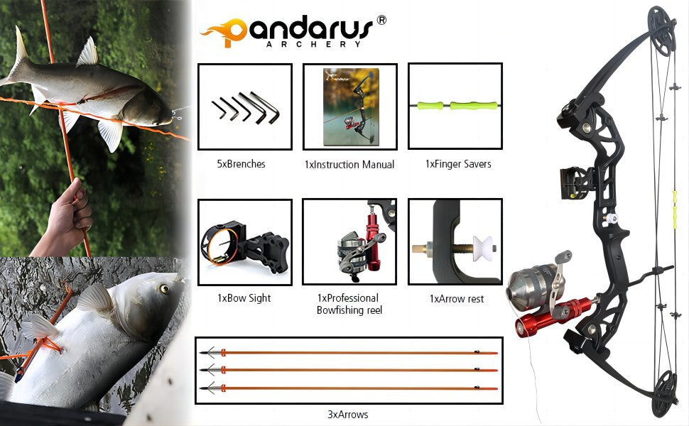 PANDARUS Pan L2 Adult Compound Bow for bowfishing and hunting