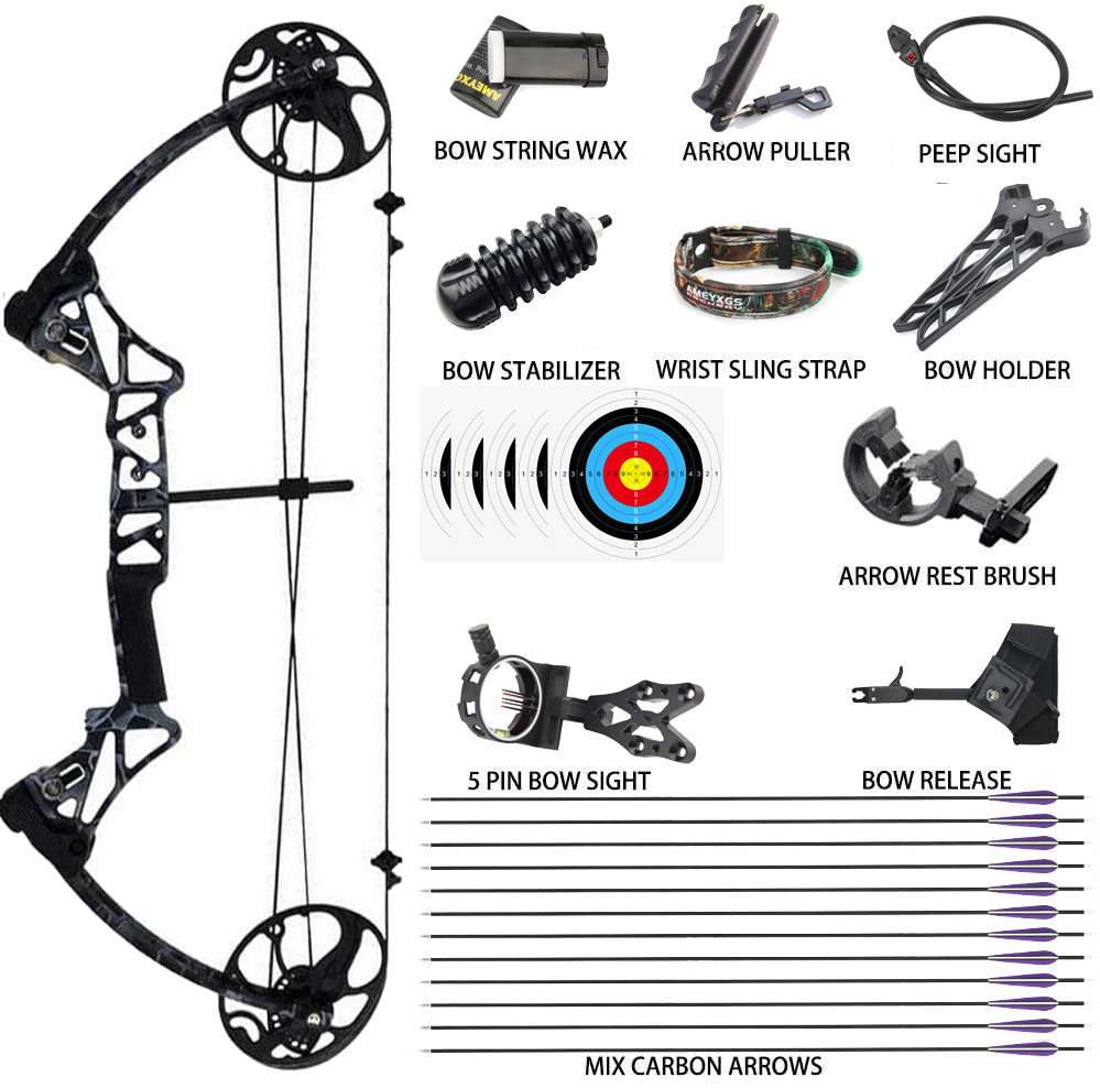 Topoint M1 Compound Bow 19-70 LBS Hunting Target Archery AAA Archery&Armor