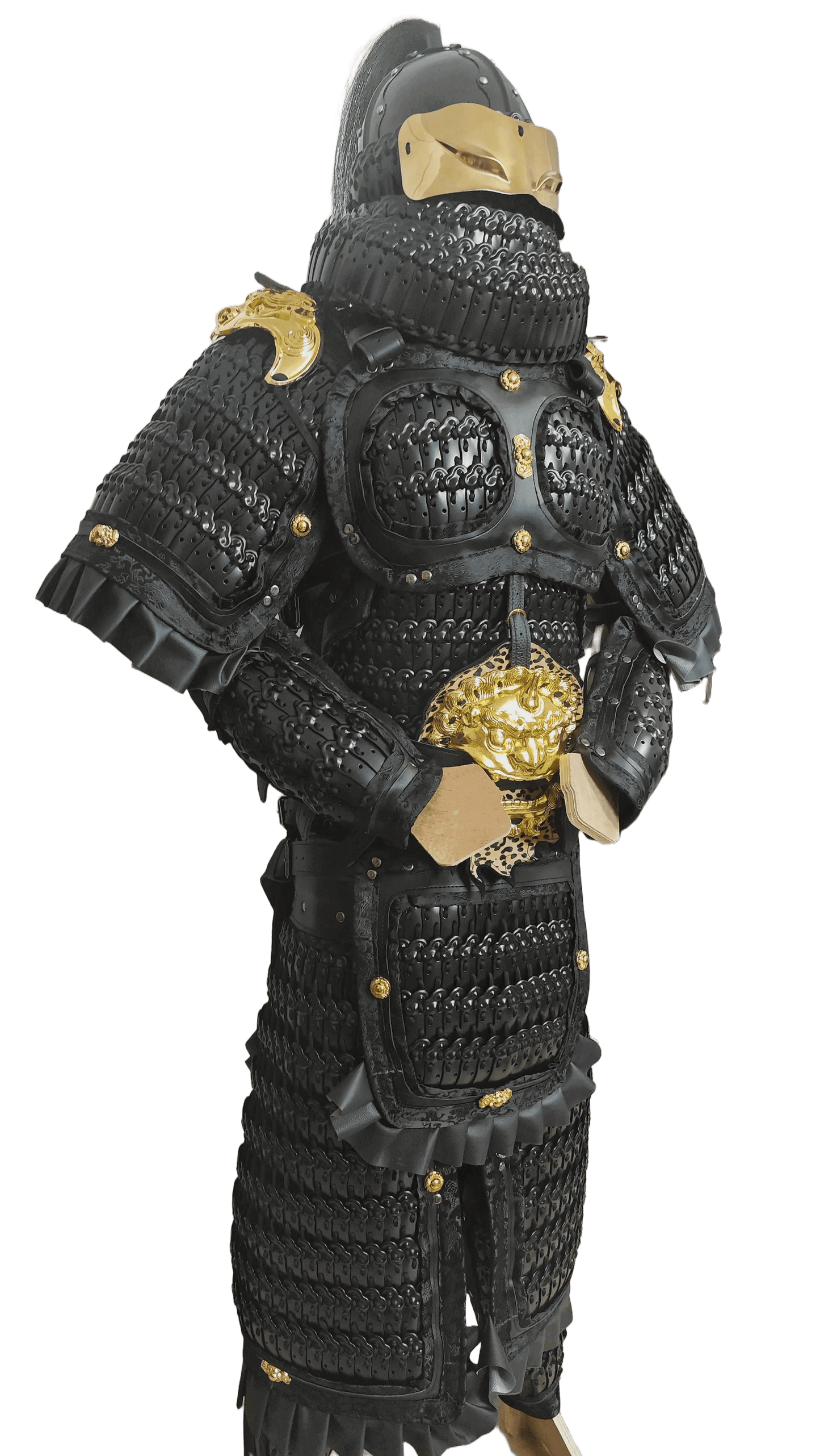 Song dynasty style heavy infantry full set of stainless steel cloud pattern lamellar armor