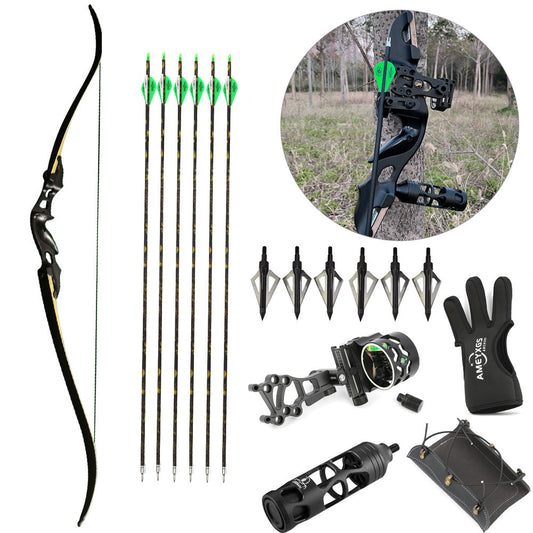 AAA Archery&Armor 60" Hunting Recurve Bow 20-55lbs Takedown Aluminum Riser Archery Outdoor AAA Archery&Armor