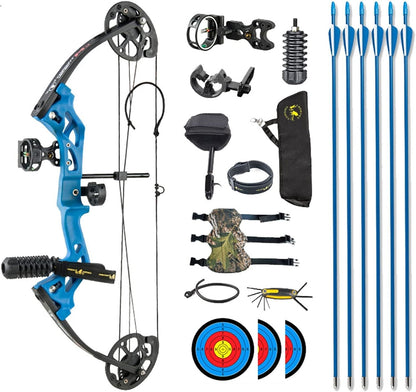 TOPOINT ARCHERY M3 Compound Bow Package for Beginners Junior&kids ,10-30Lbs Adjustable AAA Archery&Armor