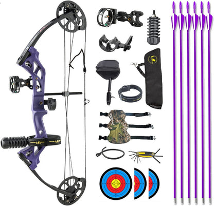 TOPOINT ARCHERY M3 Compound Bow Package for Beginners Junior&kids ,10-30Lbs Adjustable AAA Archery&Armor